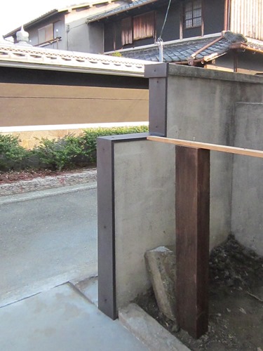モルタル吹き放しの塀の小口補修 エクステリア ワーク 大阪府堺市